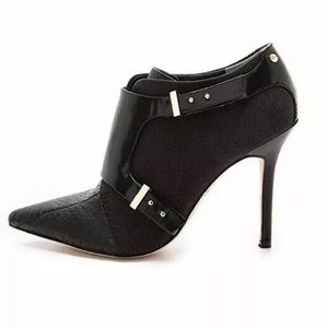 Rachel Roy Leather Snakeskin Pointed Booties 9